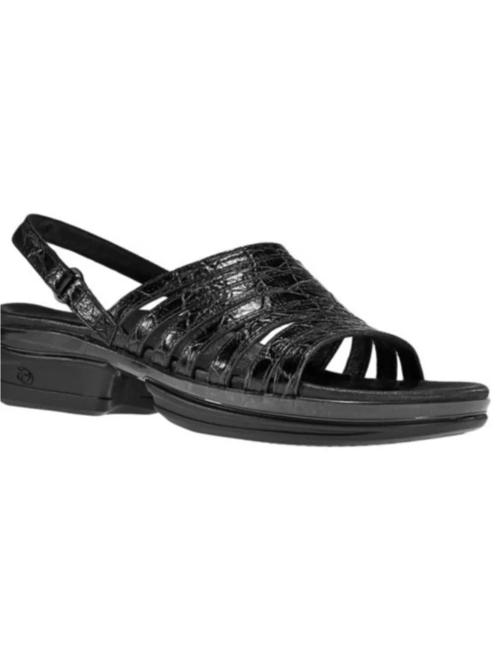 Aravon Queenie New Balance Strappy Slingback Leather Sandals Black Womans 11AA